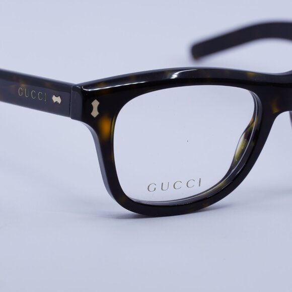 Gucci GG1526O 002 Eyeglasses Dark Havana 52mm Square Frame - Picture 4 of 10